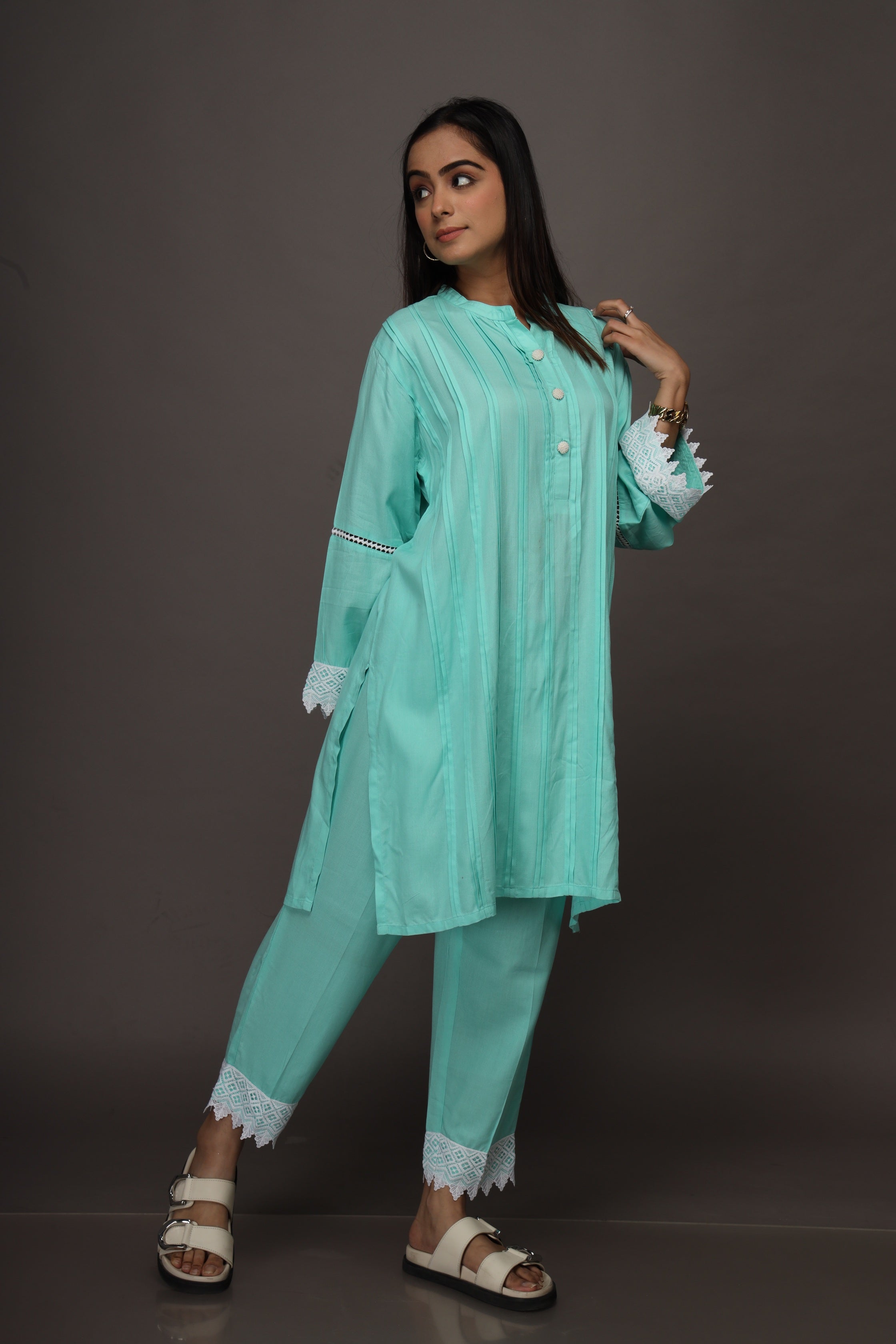 Miorah Lace Detail Kurta Co-ord