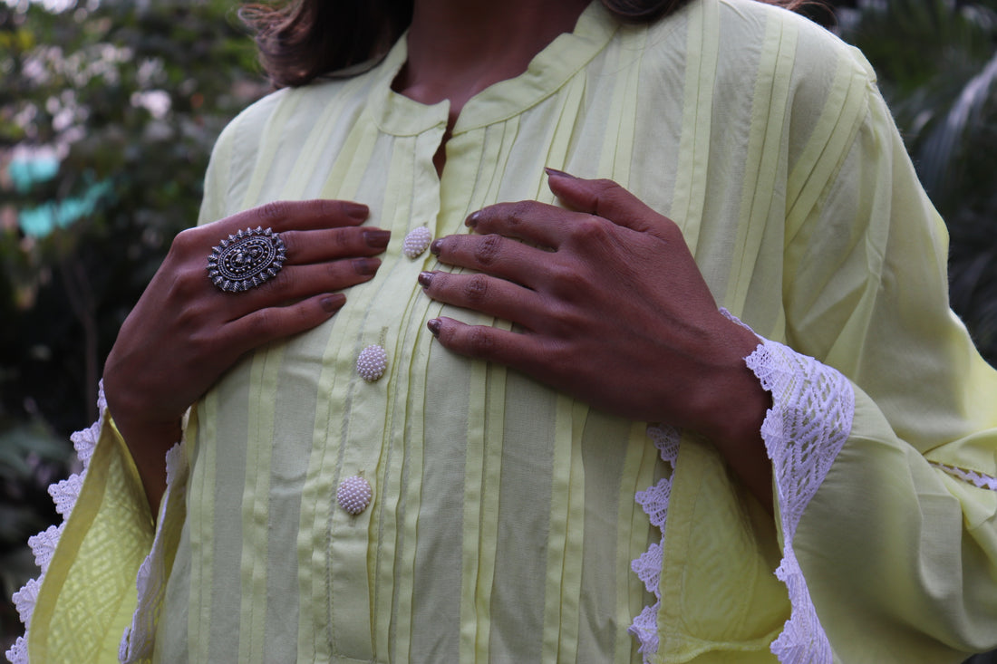Miorah Lace Detail Kurta Co-ord